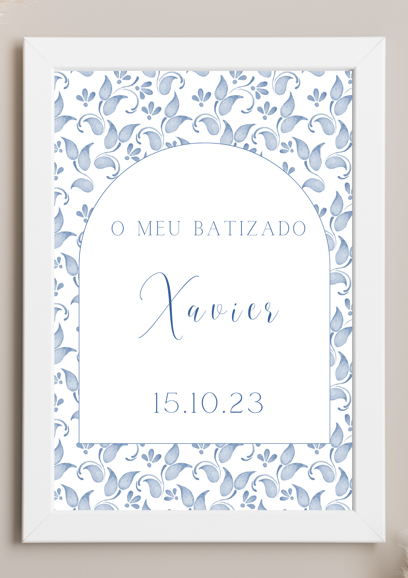 Poster de Mesa de Bolo - Tema Cornucópias Azuis