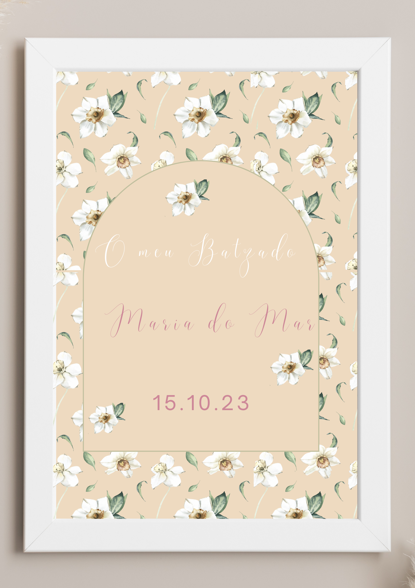 Poster de Mesa de Bolo - Tema Jasmim