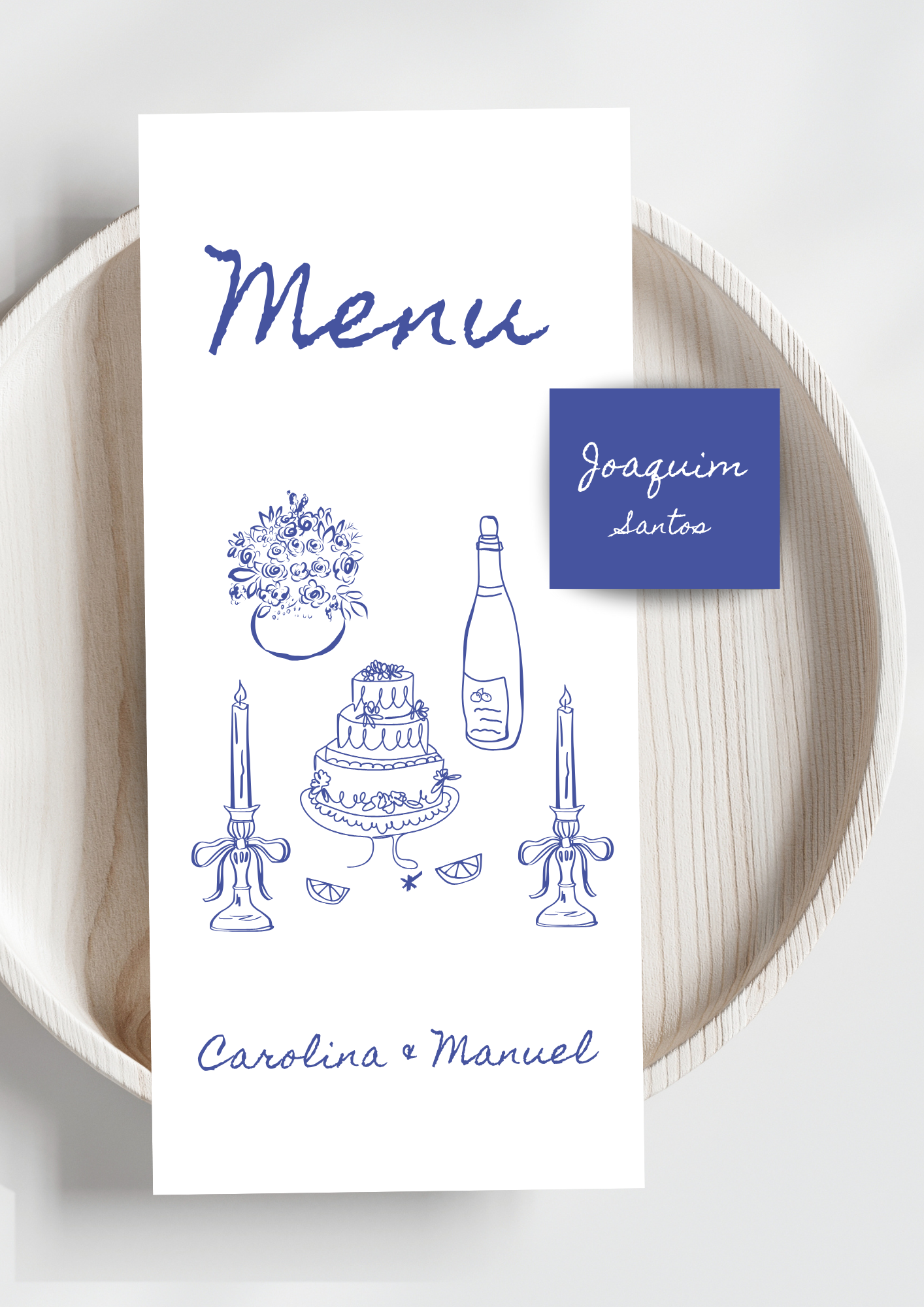 Menu - Tema Laço Azul