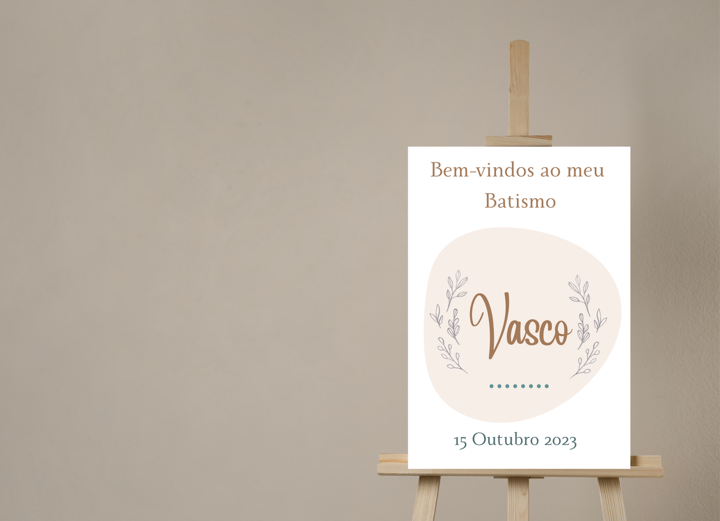 Placa de Boas Vindas - Tema Cerejas Azuis