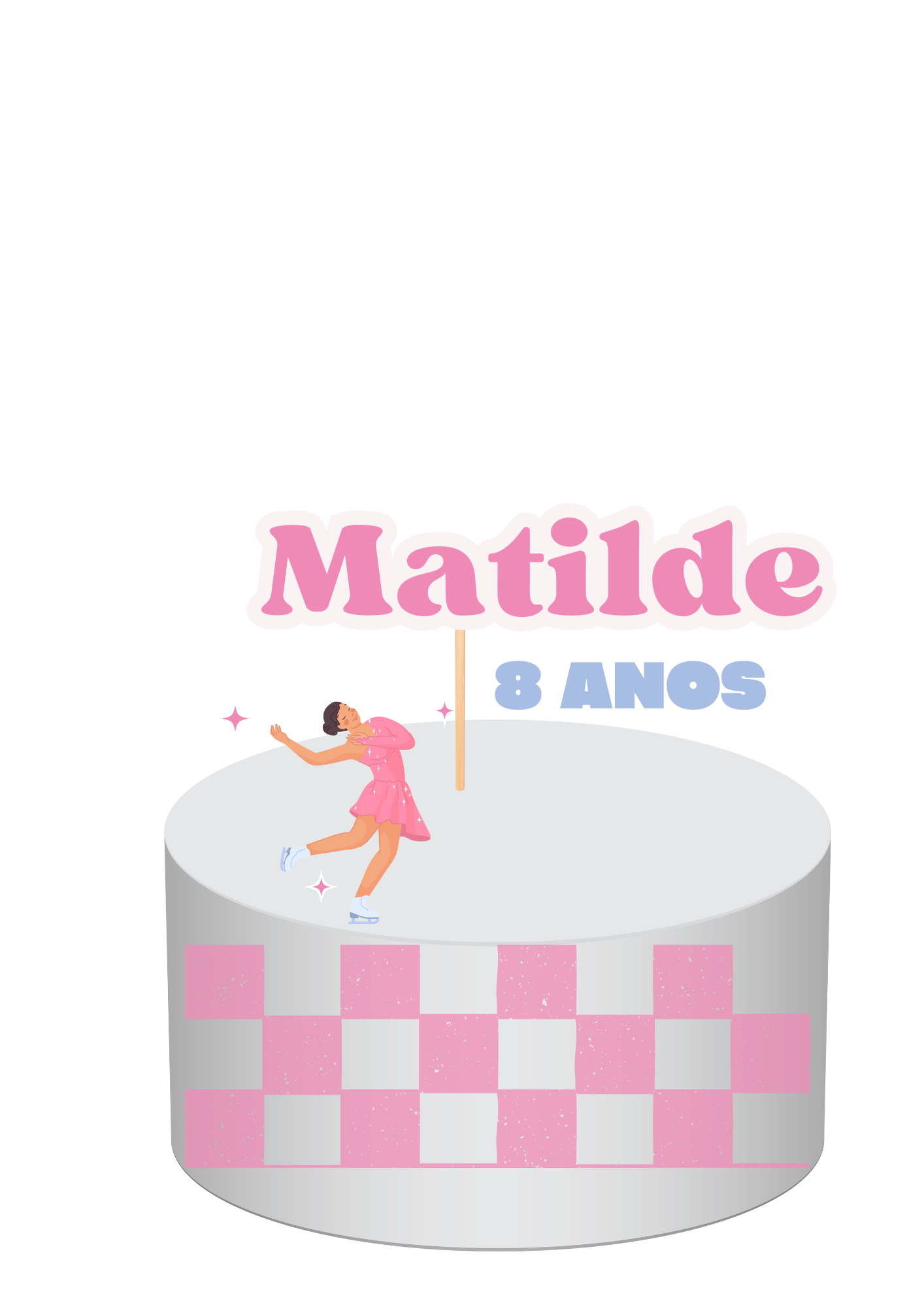 Topo de Bolo - Tema Patinagem