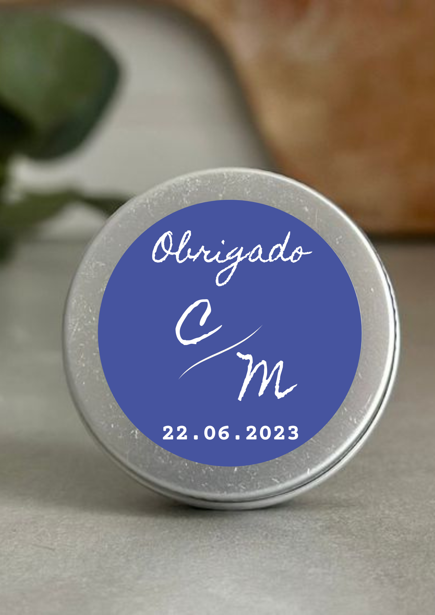 Etiqueta Redonda Grande - Tema Laço Azul
