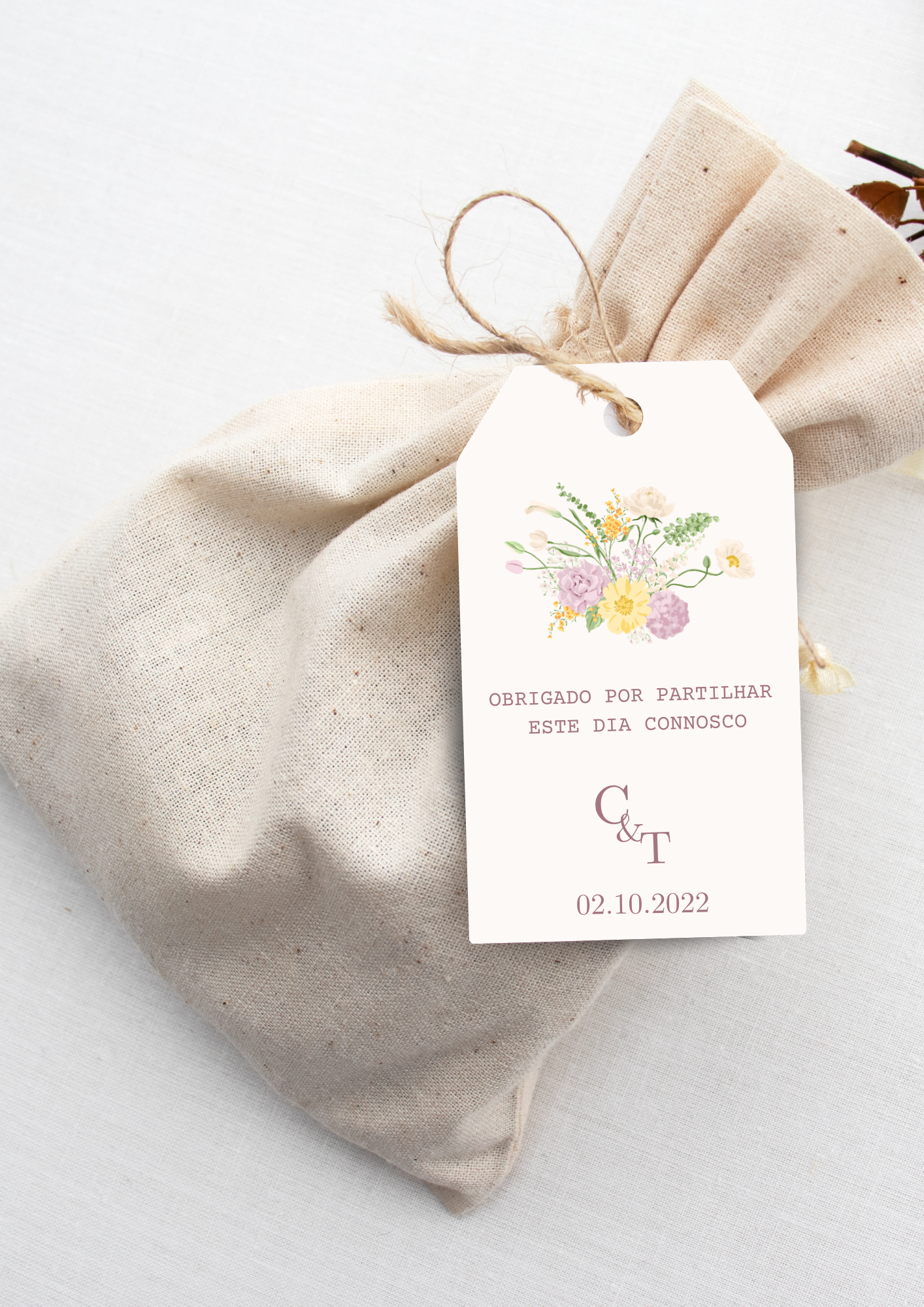 Cartão de Agradecimento - Tema Floral