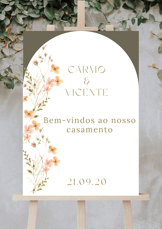 Placa de Boas Vindas - Tema Primavera