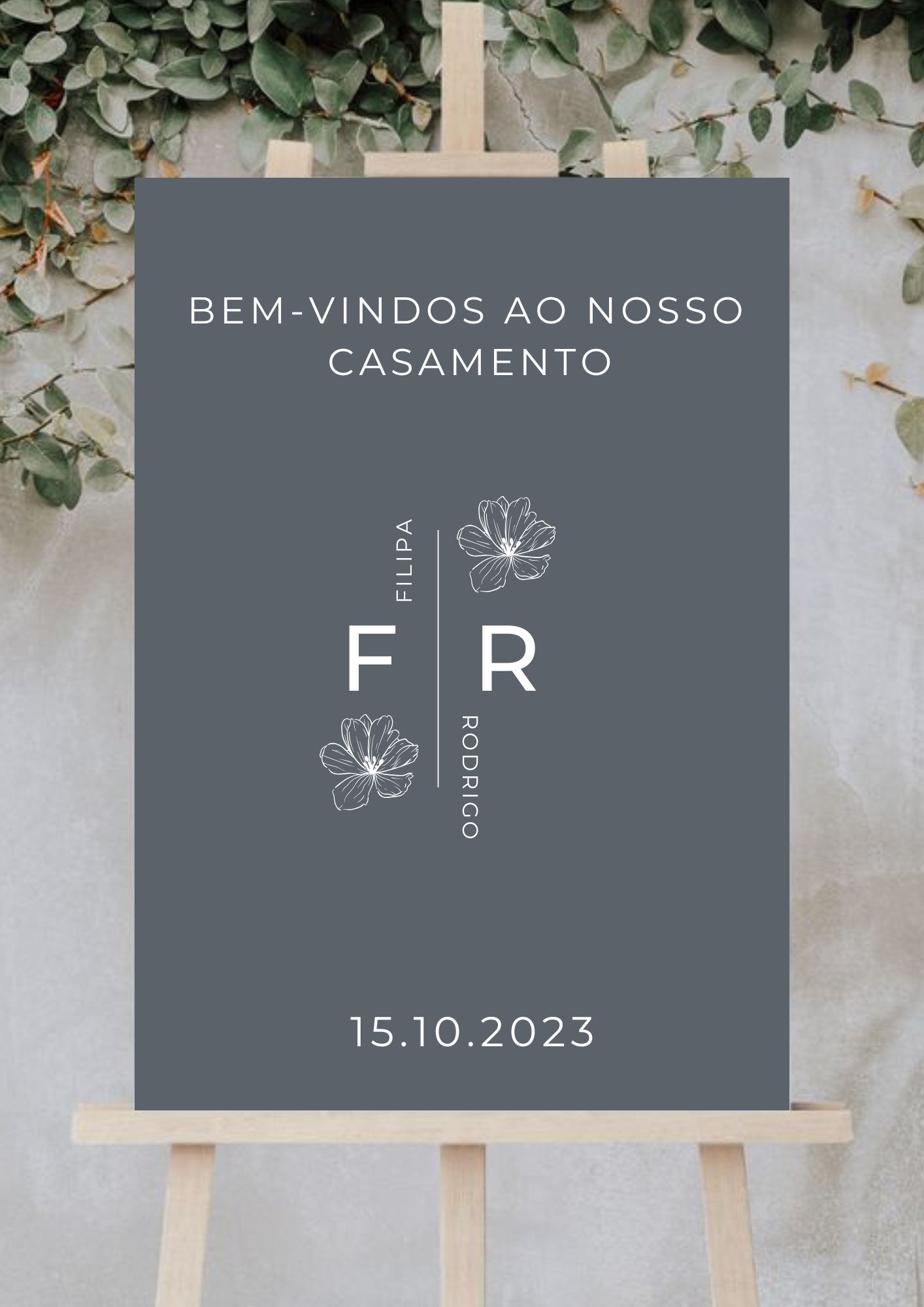 Placa de Boas Vindas - Tema Cinza