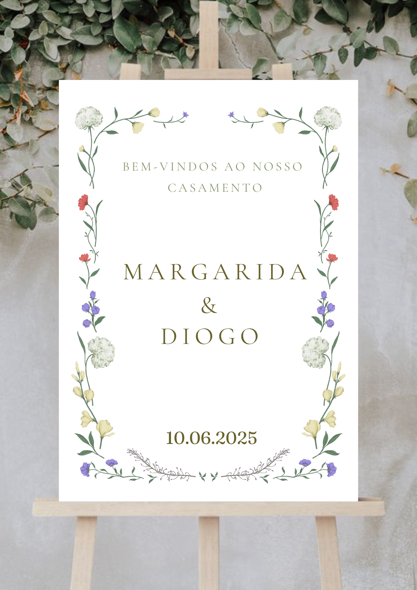 Placa de Boas Vindas - Tema Papoilas