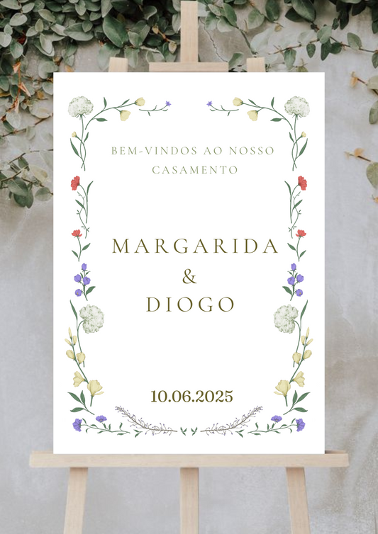 Placa de Boas Vindas - Tema Papoilas