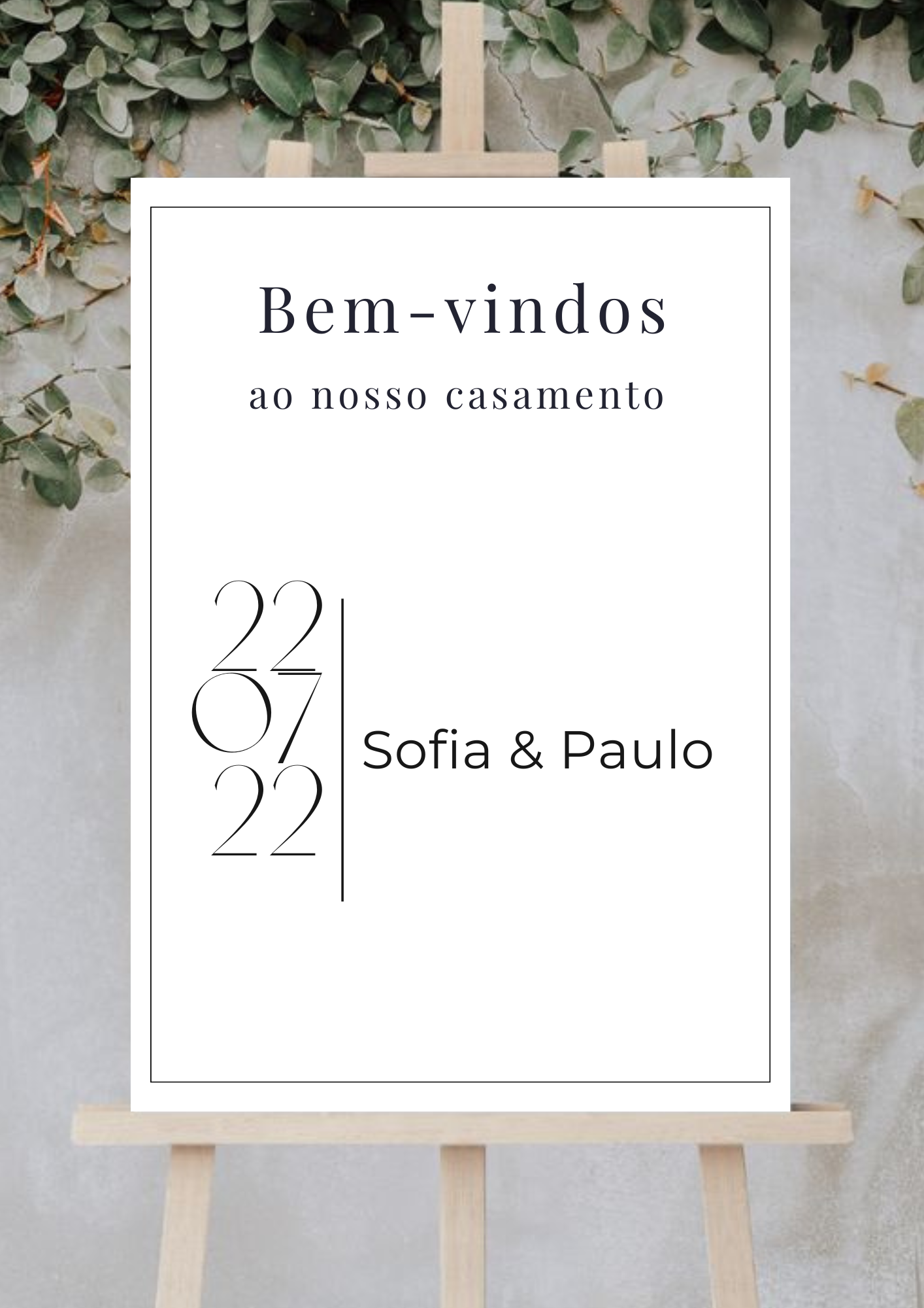 Placa de Boas Vindas - Tema Serifa