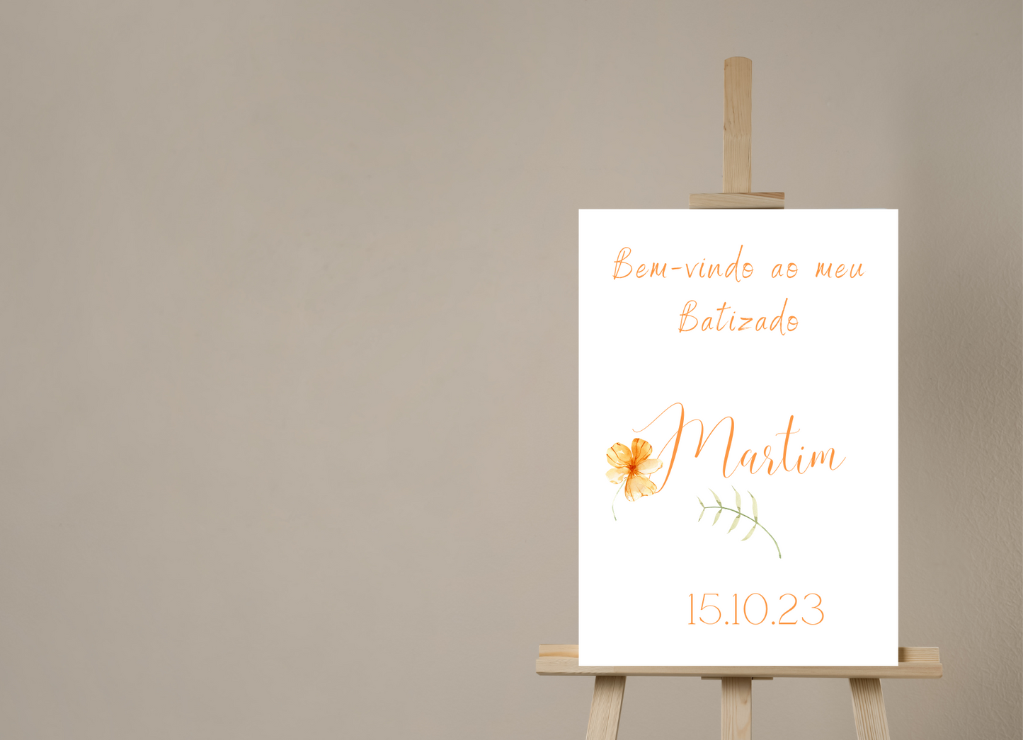 Placa de Boas Vindas - Tema Papoula Laranja