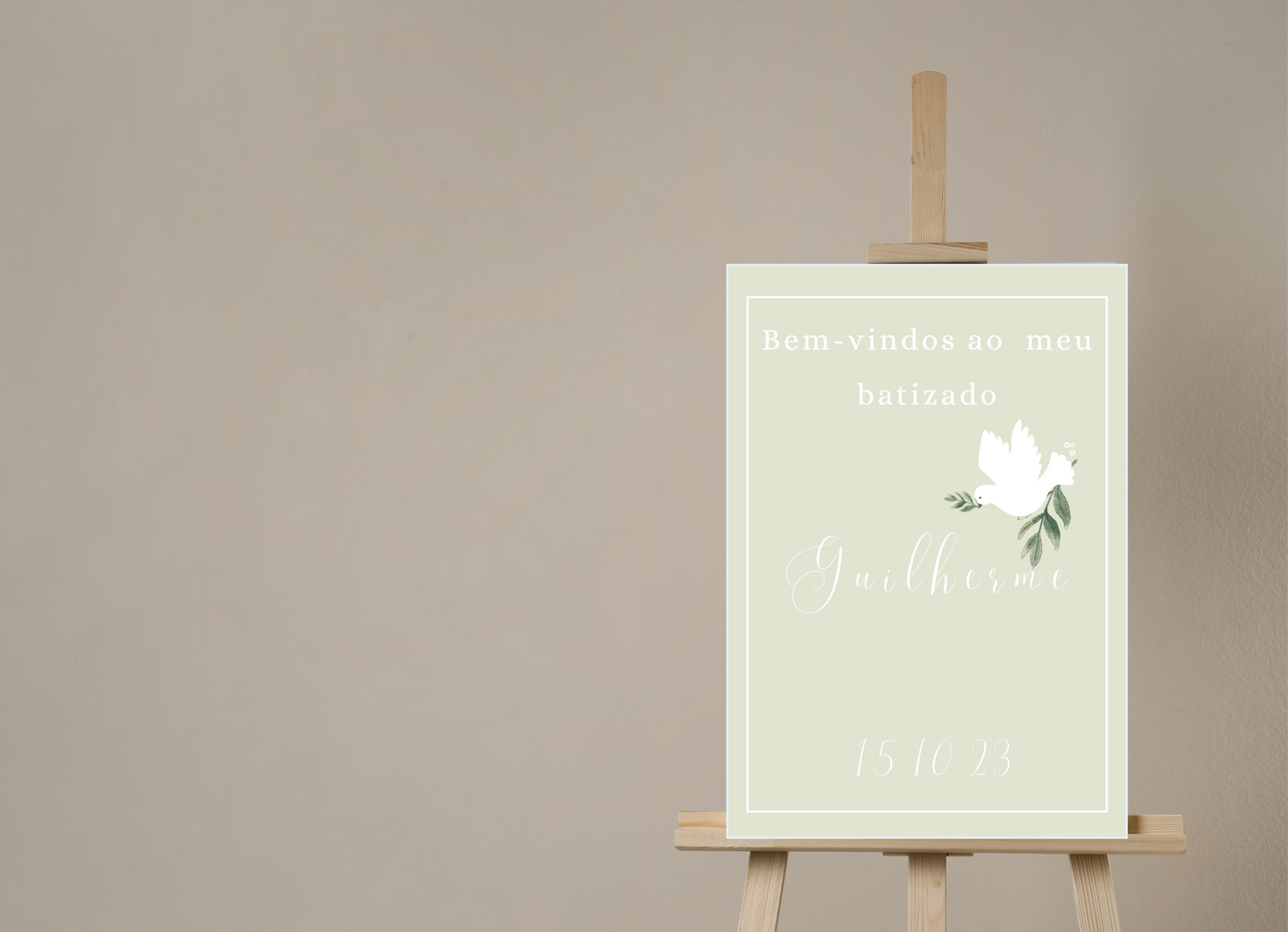 Placa de Boas Vindas - Tema Pomba Verde