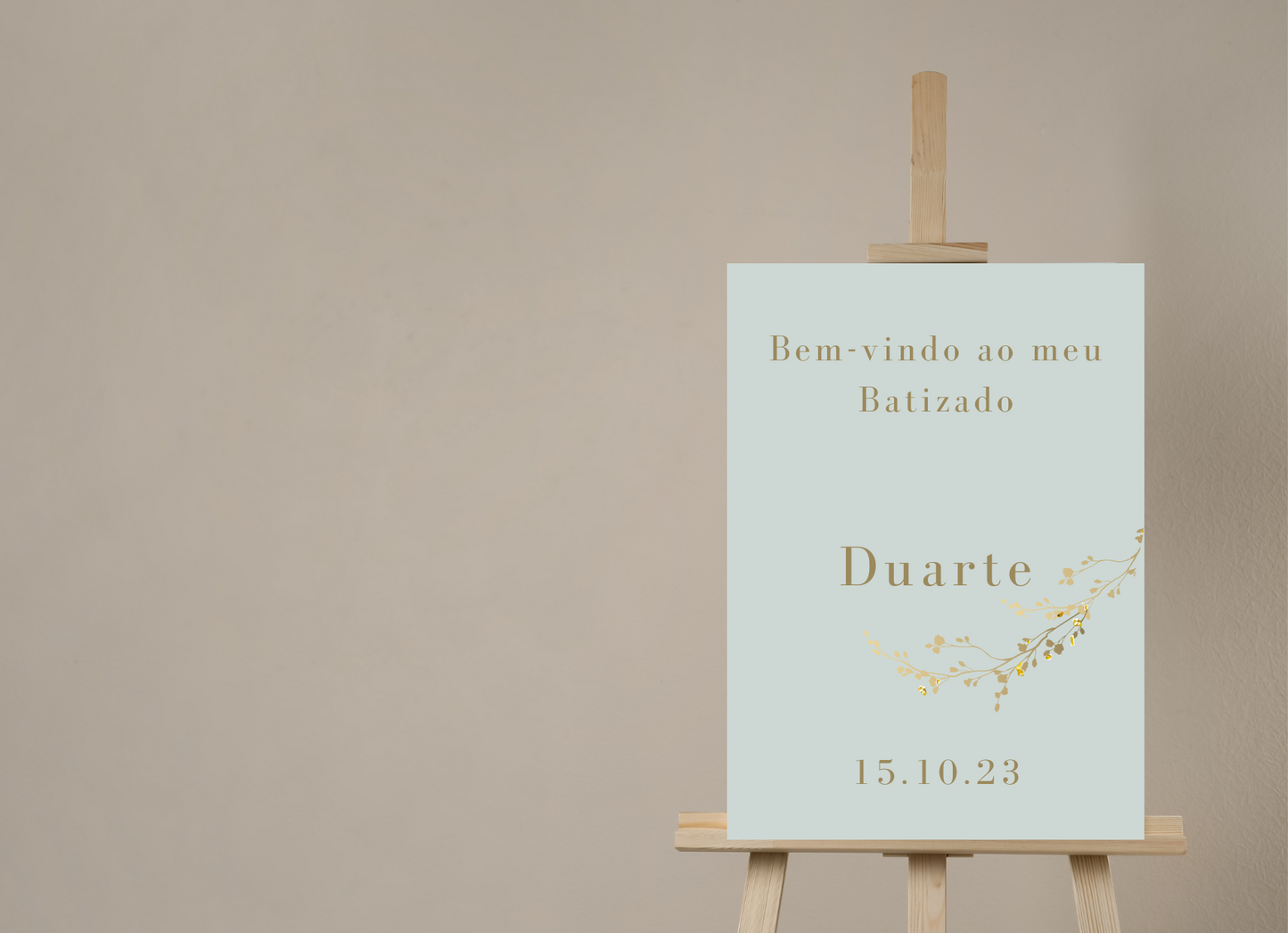 Placa de Boas Vindas - Tema Pomba Dourada