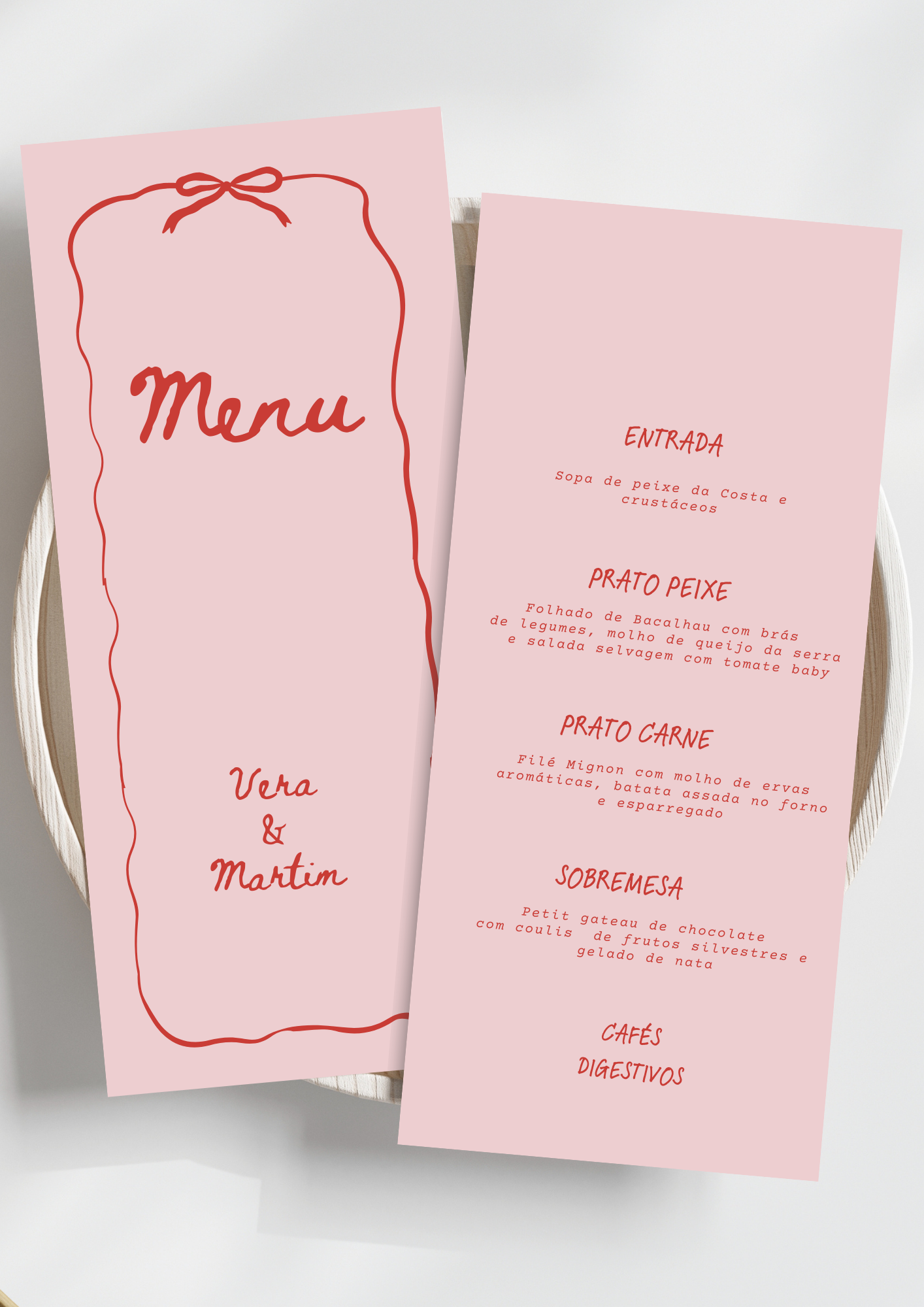 Menu - Tema Laço Vermelho