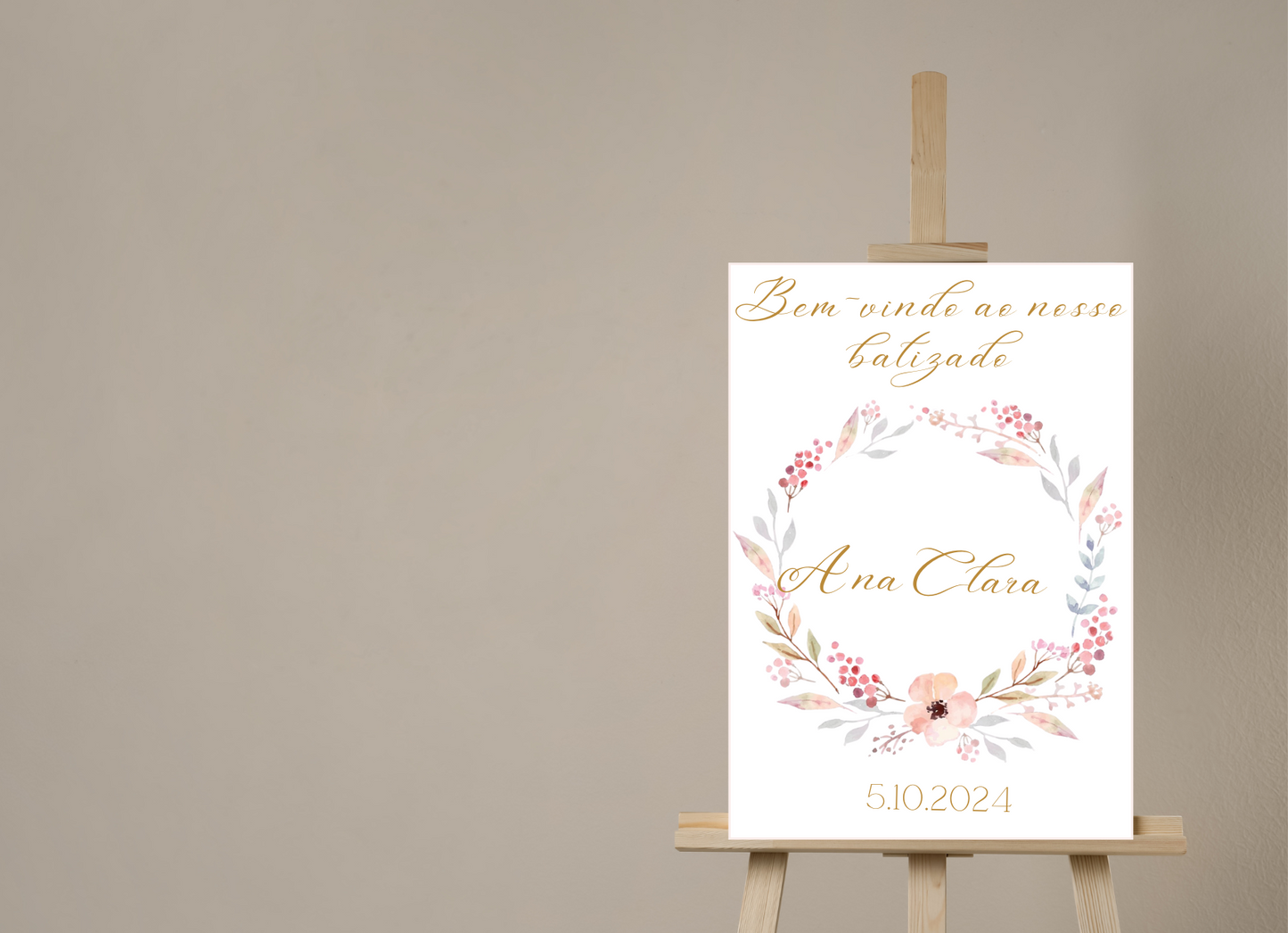 Placa de Boas Vindas - Tema Papoula Dourada