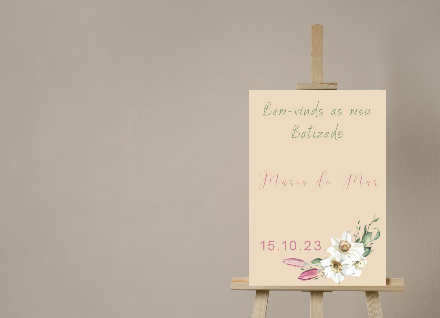 Placa de Boas Vindas - Tema Jasmim