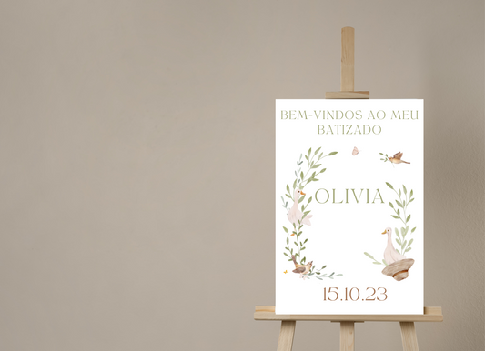 Placa de Boas Vindas - Tema Asas
