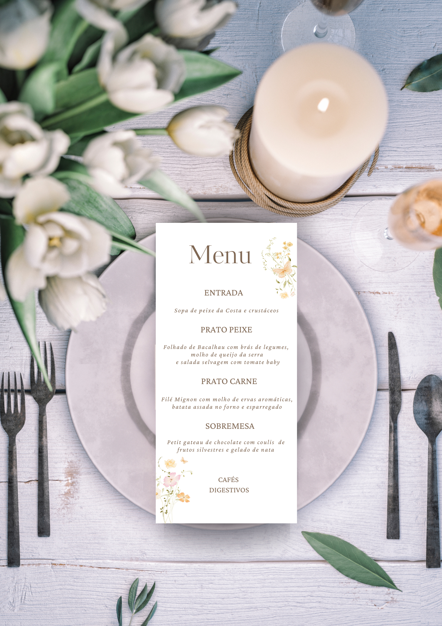 Menu - Tema Ramo Amarelo