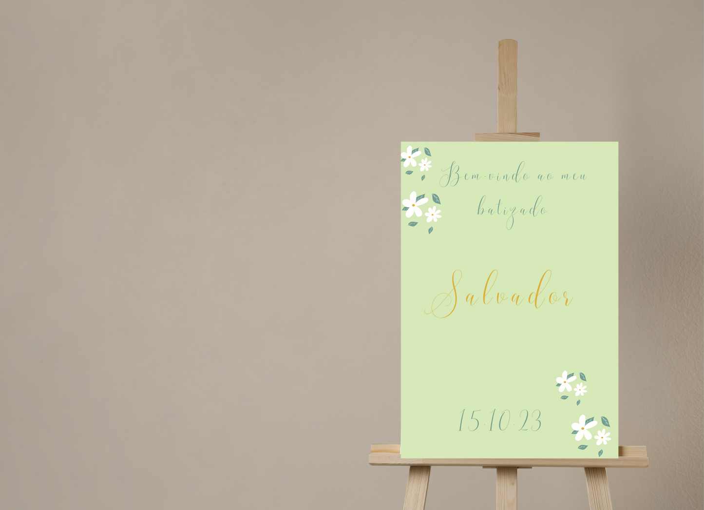 Placa de Boas Vindas - Tema Jasmim Verde