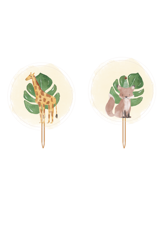 Topper de Cupcakes - Tema Selva
