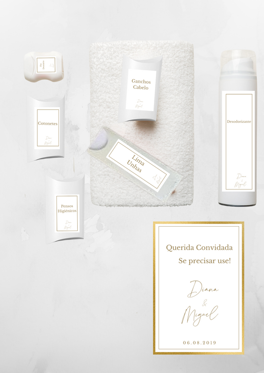 Kit Toilette - Tema Ouro