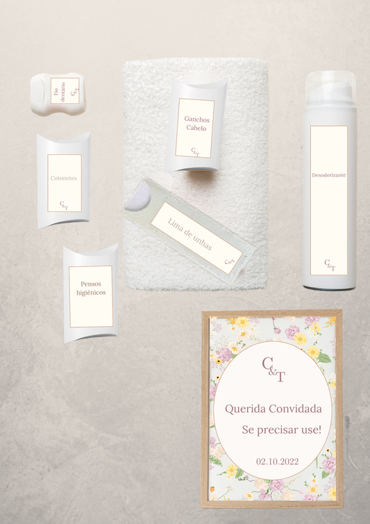 Kit Toilette - Tema Floral