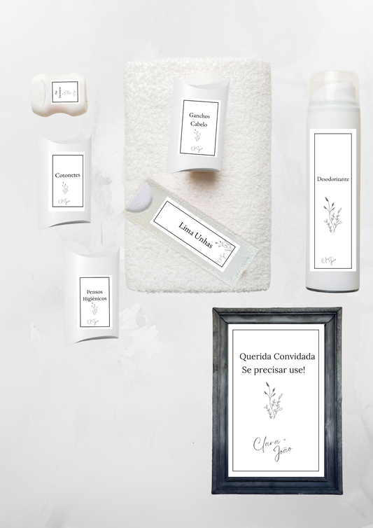 Kit Toilette - Tema Preto e Branco