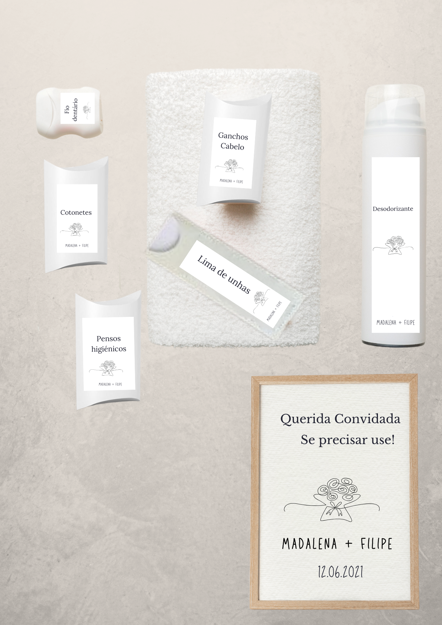 Kit Toilette - Tema Silhueta Preta