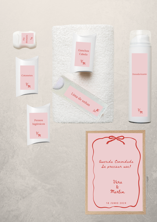 Kit Toilette - Tema Laço Vermelho