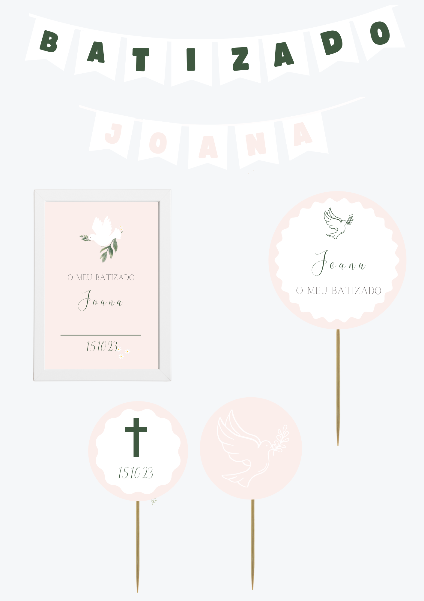 Tema Pomba Rosa | Kit S