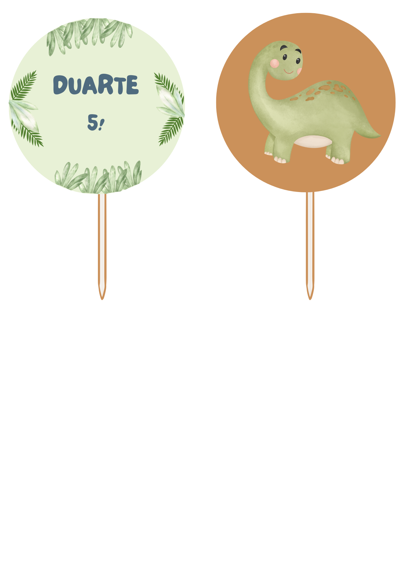 Topper de Cupcakes - Tema Jurássico