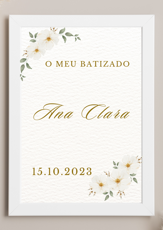 Poster de Mesa de Bolo - Tema Plumerias