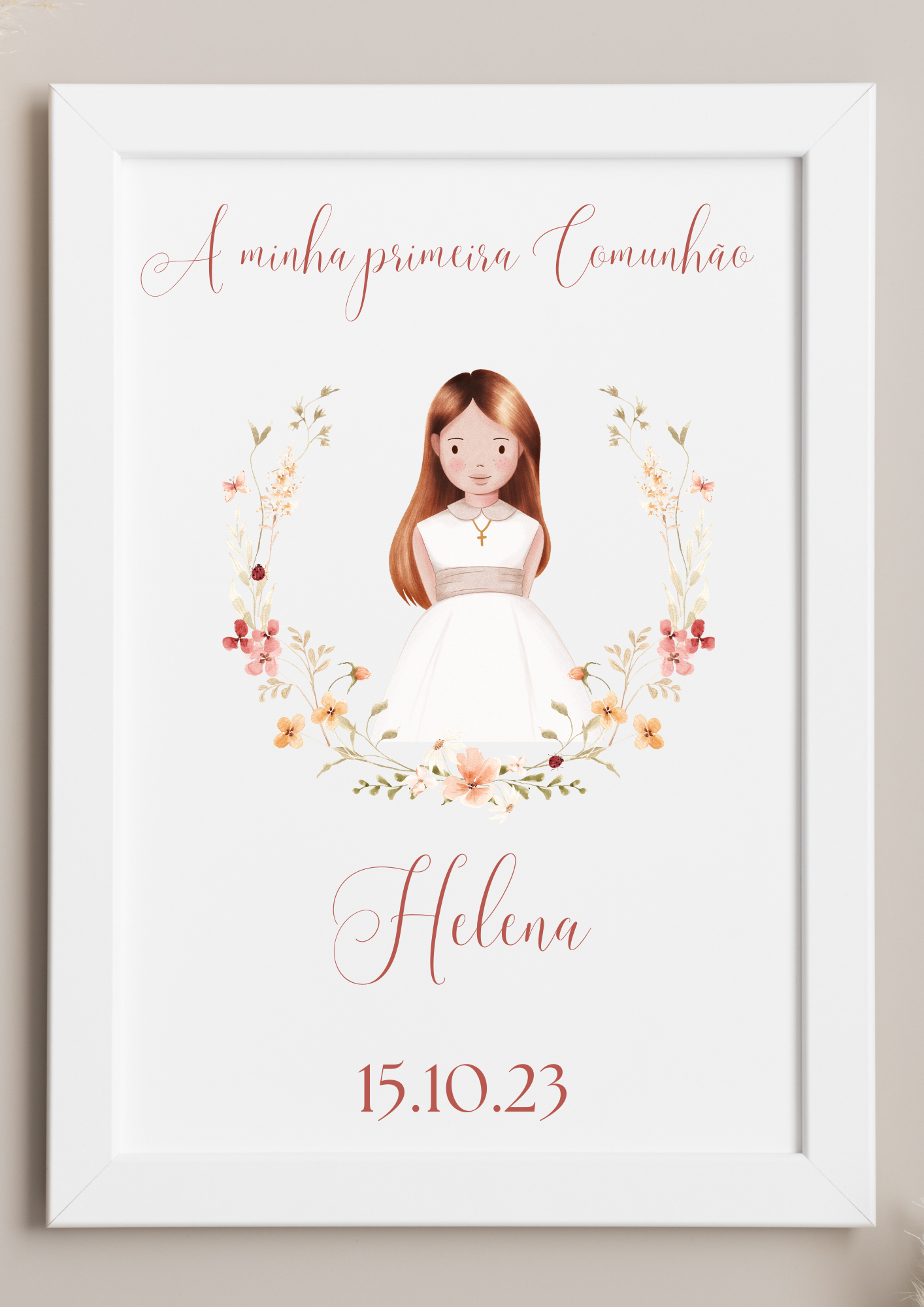 Poster de Mesa de Bolo - Tema Vestido Branco 4