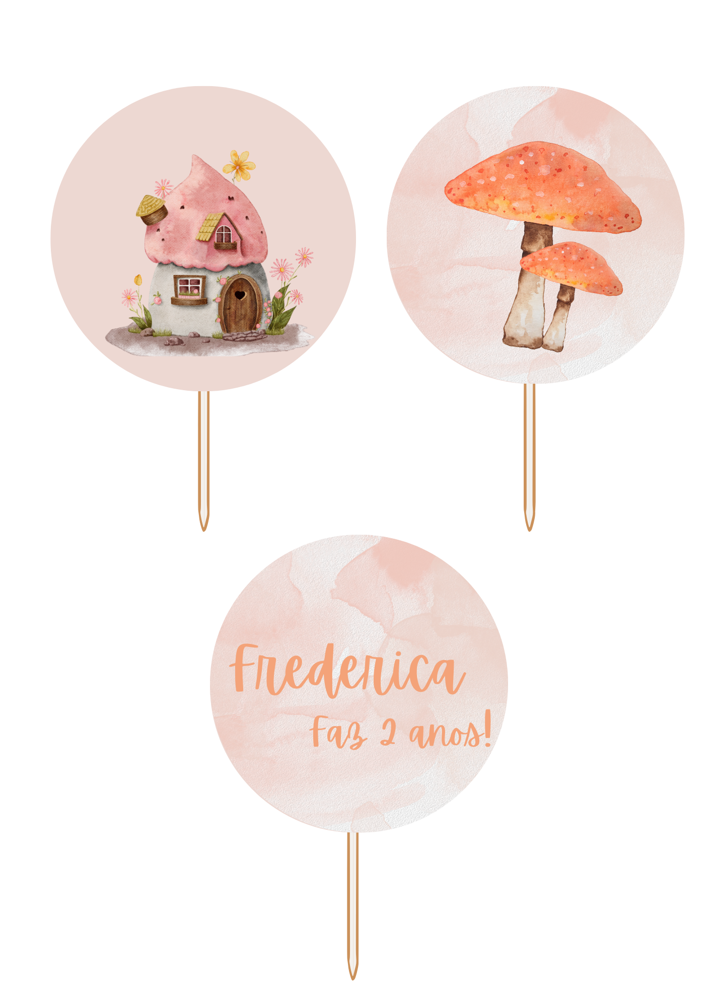 Topper de Cupcakes - Tema Bosque