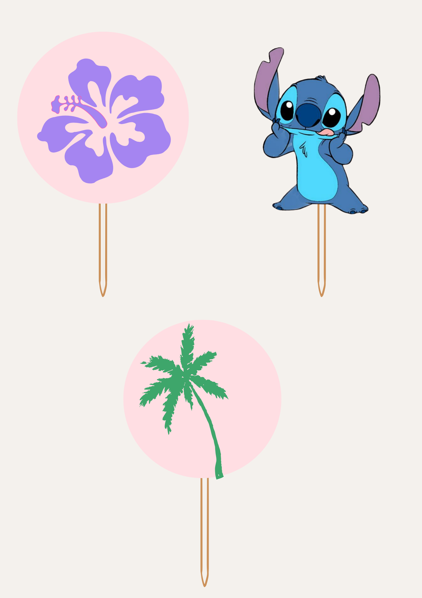 Topper de Cupcakes - Tema Stitch