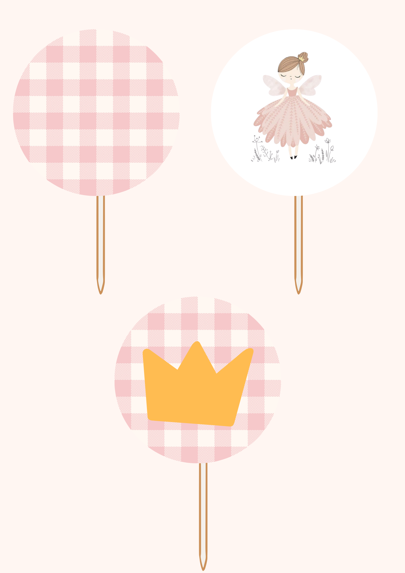 Topper de Cupcakes - Tema Fada