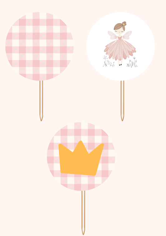 Topper de Cupcakes - Tema Fada