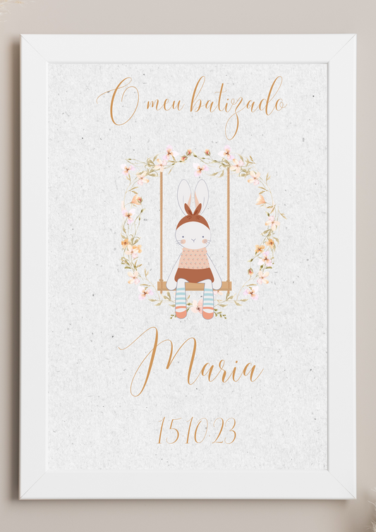 Poster de Mesa de Bolo - Tema Coelho