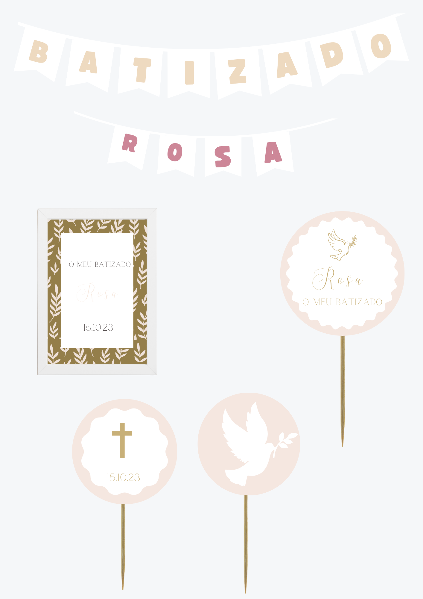 Tema Folhas Douradas | Kit S