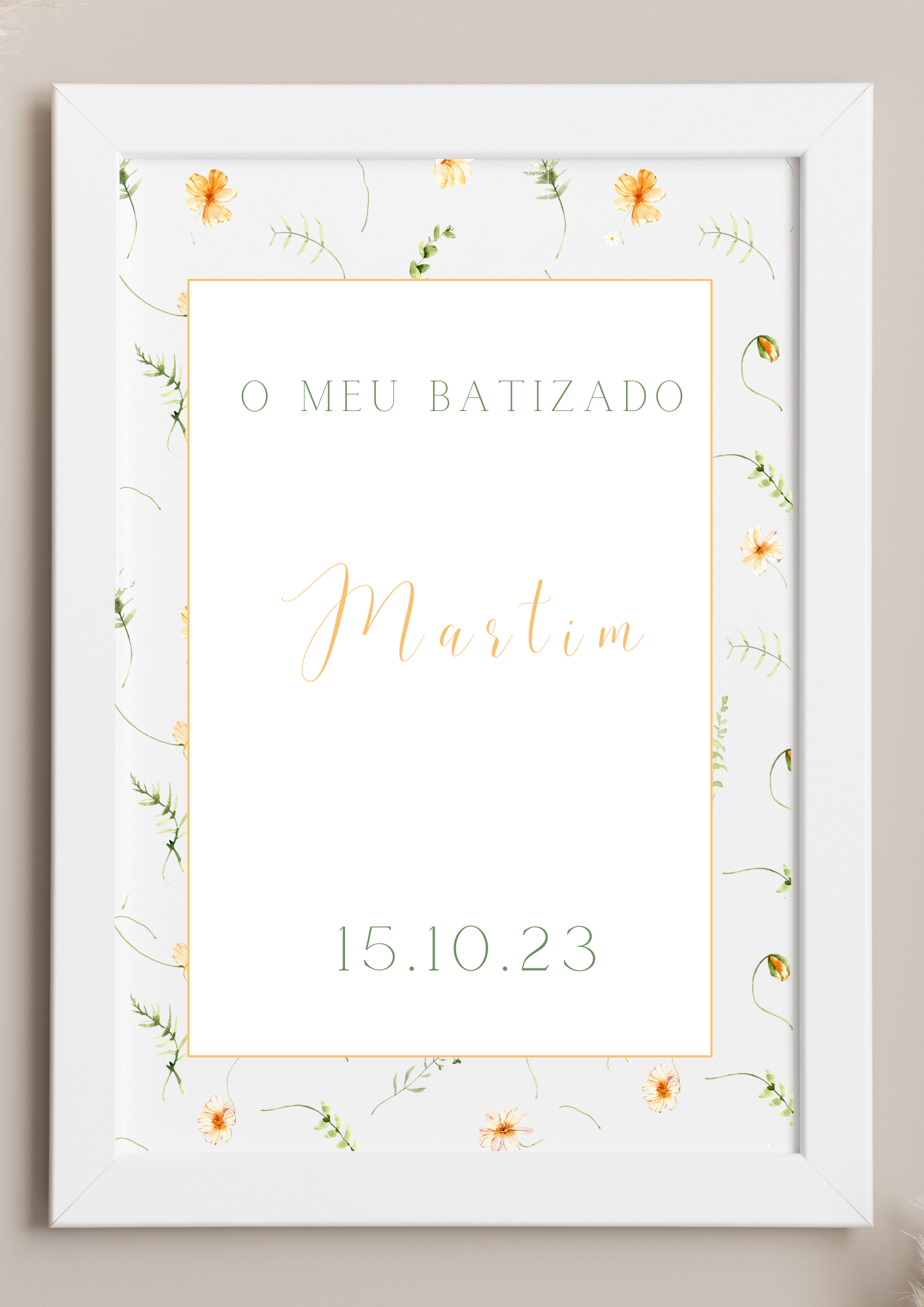 Poster de Mesa de Bolo - Tema Papoula Laranja