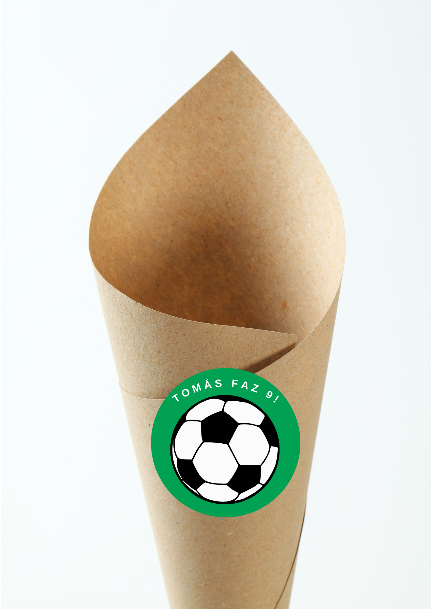 Etiqueta Redonda - Tema Futebol Verde
