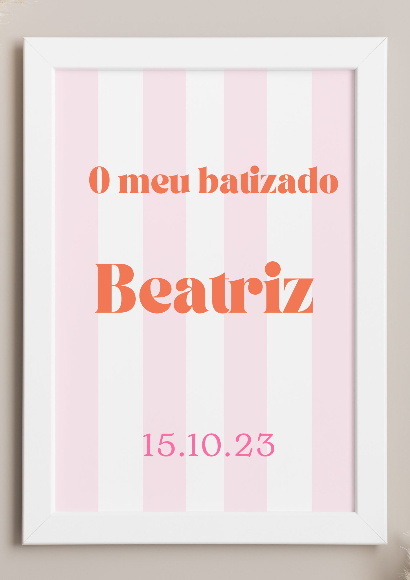 Poster de Mesa de Bolo - Tema Riscas Rosas
