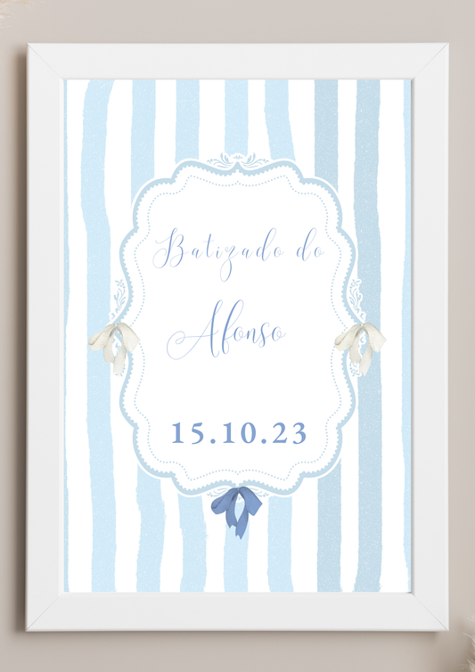 Poster de Mesa de Bolo - Tema Laços
