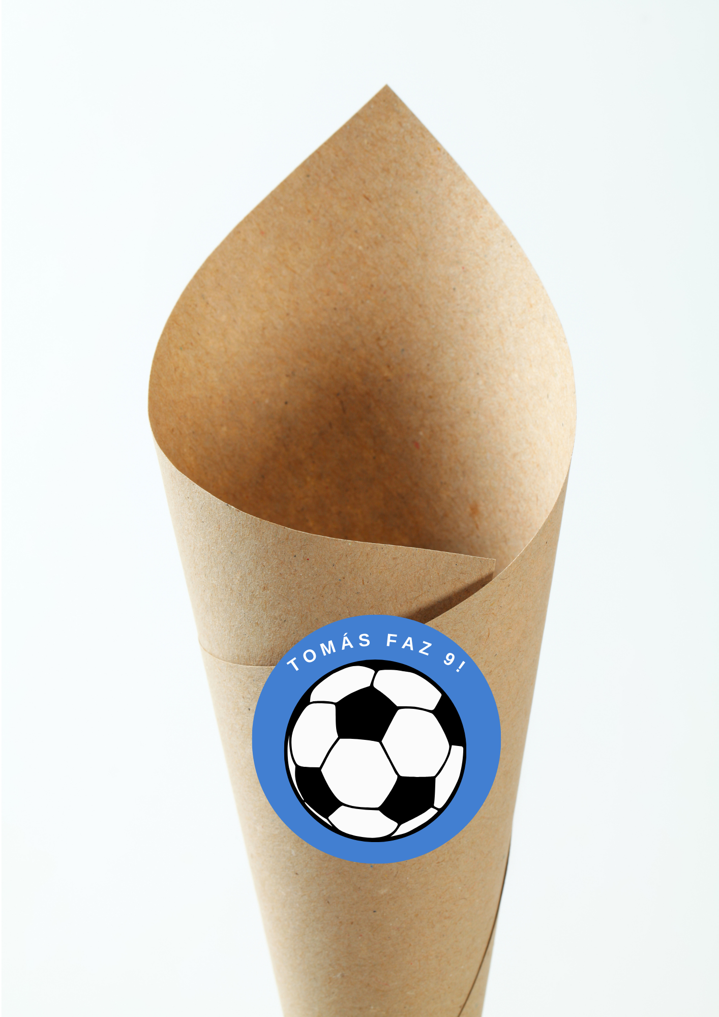 Etiqueta Redonda - Tema Futebol Azul