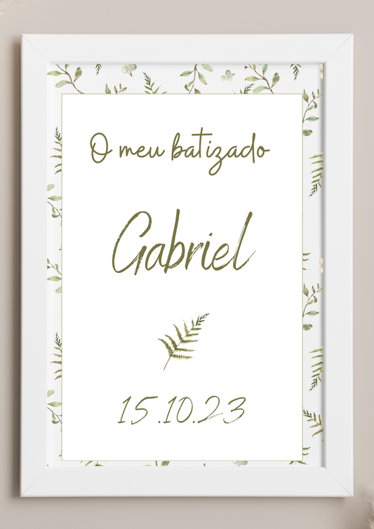 Poster de Mesa de Bolo - Tema Folhas