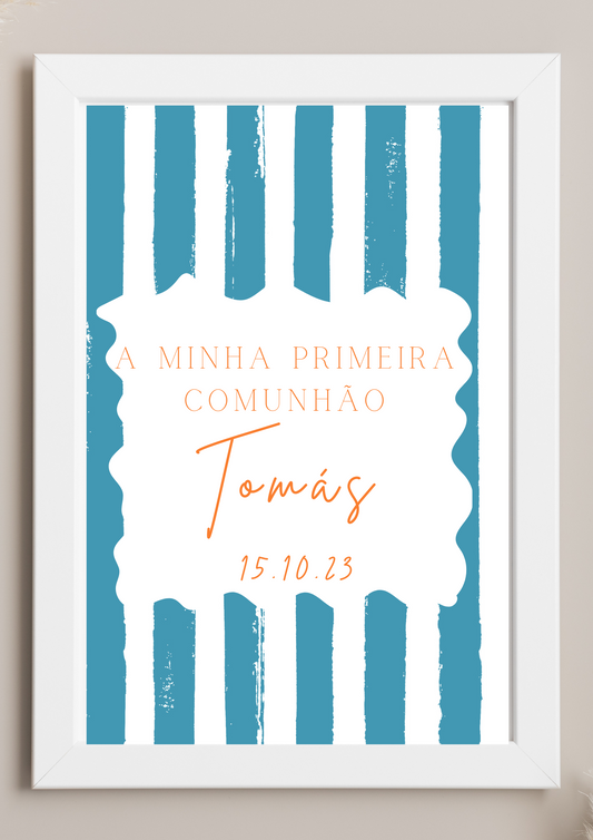 Poster de Mesa de Bolo - Tema Riscas Brancas