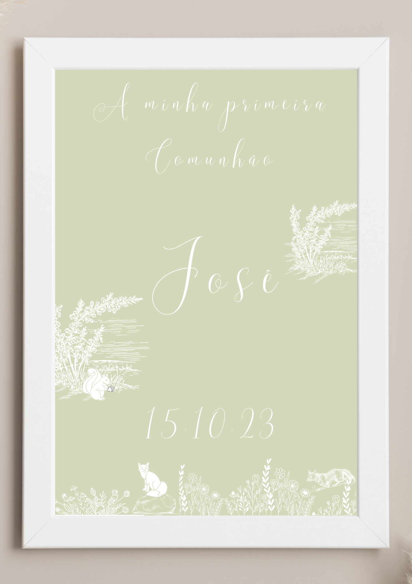 Poster de Mesa de Bolo - Tema Floresta Verde