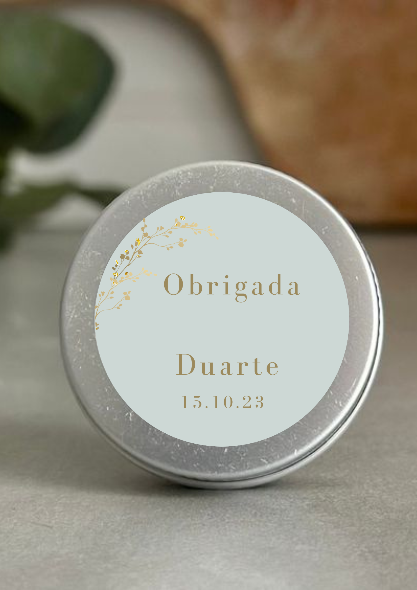 Etiqueta Redonda Grande - Tema Pomba Dourada