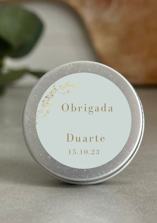 Etiqueta Redonda Grande - Tema Pomba Dourada
