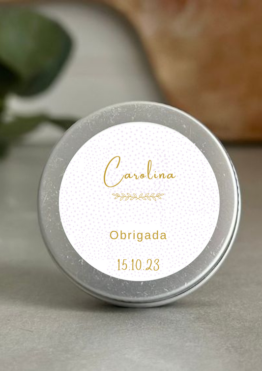 Etiqueta Redonda Grande - Tema Ouro Rosa