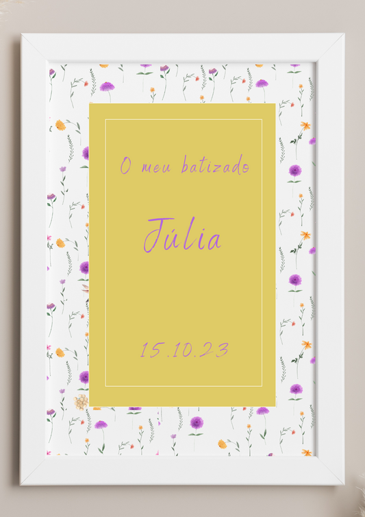 Poster de Mesa de Bolo - Tema Violetas