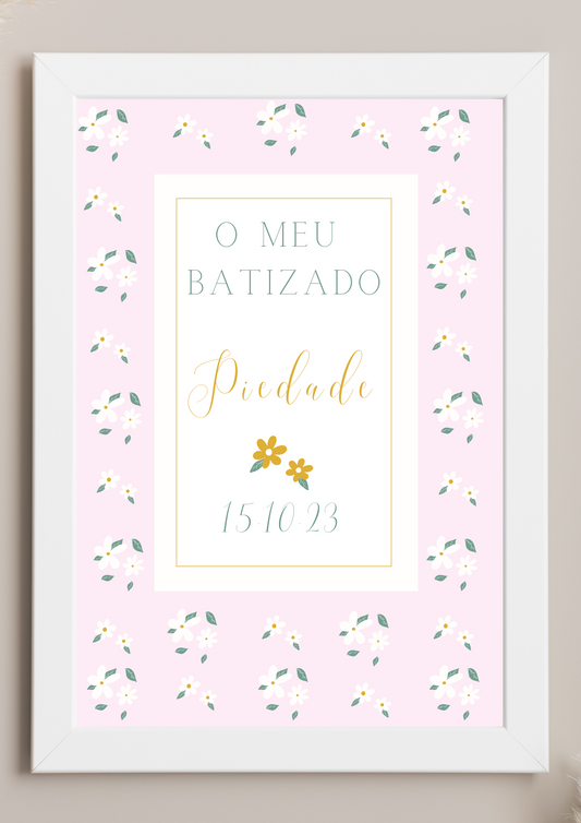 Poster de Mesa de Bolo - Tema Jasmim Rosa